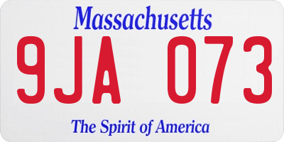 MA license plate 9JA073