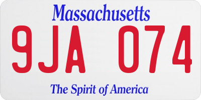 MA license plate 9JA074