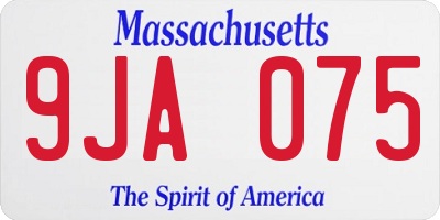 MA license plate 9JA075