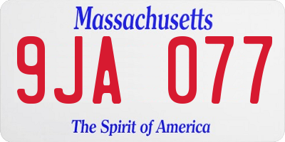 MA license plate 9JA077