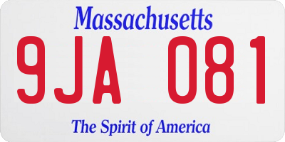 MA license plate 9JA081