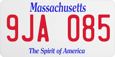 MA license plate 9JA085