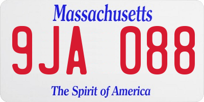 MA license plate 9JA088