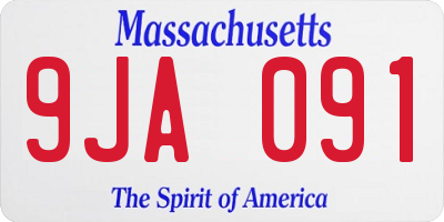 MA license plate 9JA091