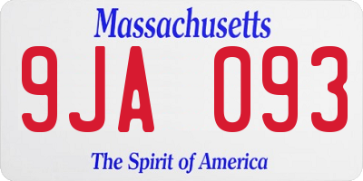 MA license plate 9JA093