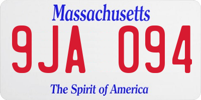 MA license plate 9JA094