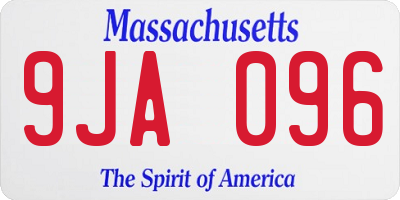 MA license plate 9JA096