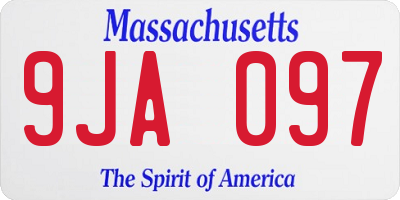 MA license plate 9JA097