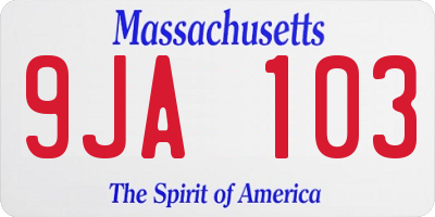 MA license plate 9JA103