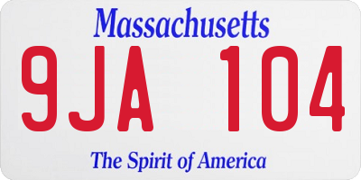 MA license plate 9JA104