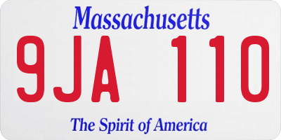 MA license plate 9JA110