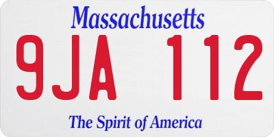 MA license plate 9JA112