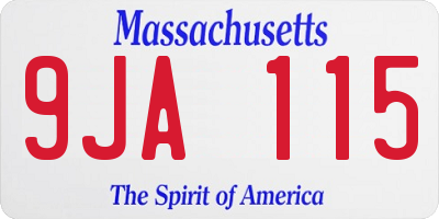 MA license plate 9JA115