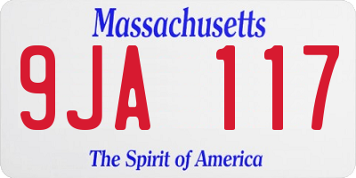 MA license plate 9JA117