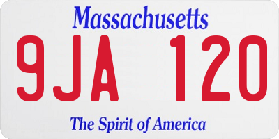 MA license plate 9JA120