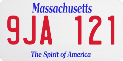 MA license plate 9JA121