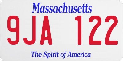 MA license plate 9JA122