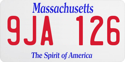 MA license plate 9JA126