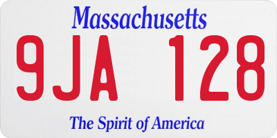 MA license plate 9JA128