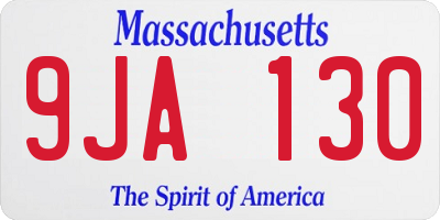 MA license plate 9JA130