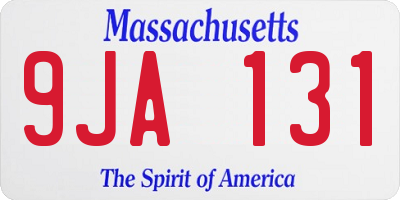 MA license plate 9JA131