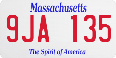 MA license plate 9JA135