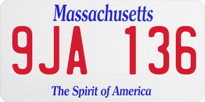 MA license plate 9JA136