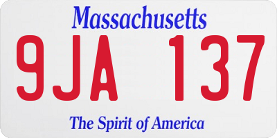 MA license plate 9JA137