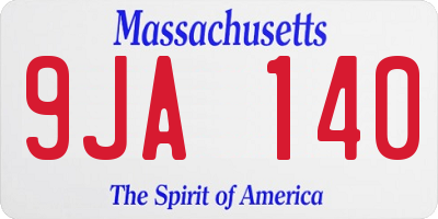 MA license plate 9JA140