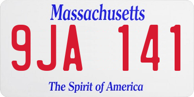 MA license plate 9JA141
