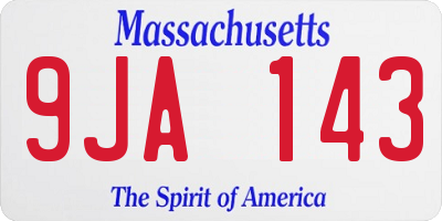 MA license plate 9JA143