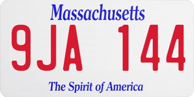 MA license plate 9JA144