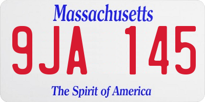 MA license plate 9JA145