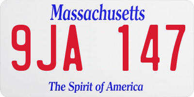 MA license plate 9JA147