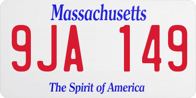 MA license plate 9JA149
