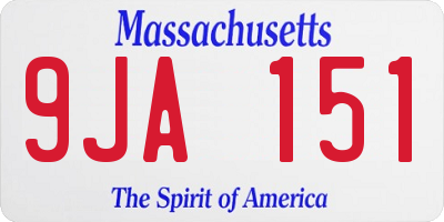 MA license plate 9JA151