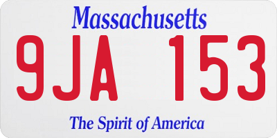 MA license plate 9JA153