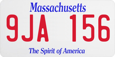 MA license plate 9JA156