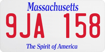MA license plate 9JA158