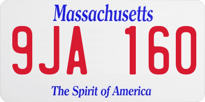 MA license plate 9JA160