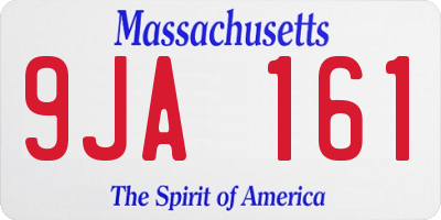 MA license plate 9JA161