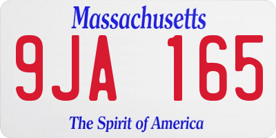 MA license plate 9JA165