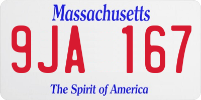 MA license plate 9JA167