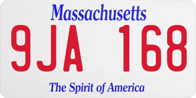 MA license plate 9JA168