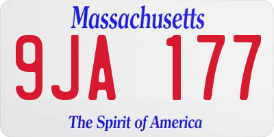 MA license plate 9JA177