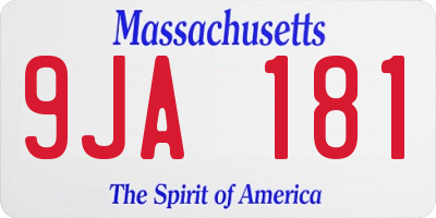 MA license plate 9JA181