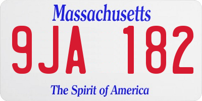 MA license plate 9JA182