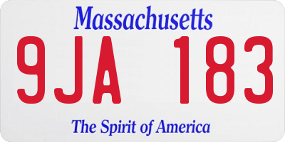 MA license plate 9JA183