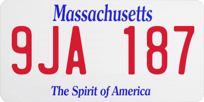 MA license plate 9JA187