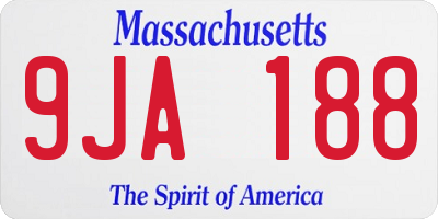MA license plate 9JA188